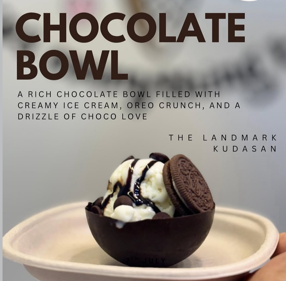 Fresh Artisanal Nitrogen Ice Cream Chocolate Bowl